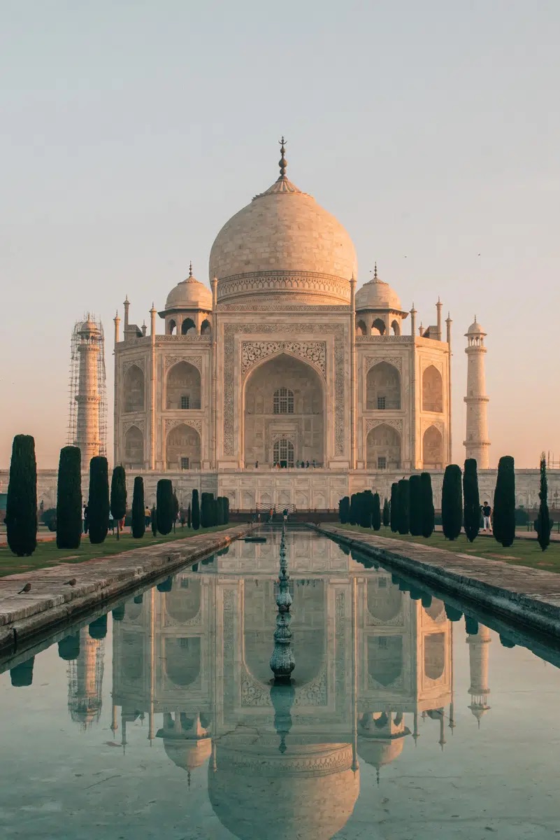 The Taj Mahal during soft morning light